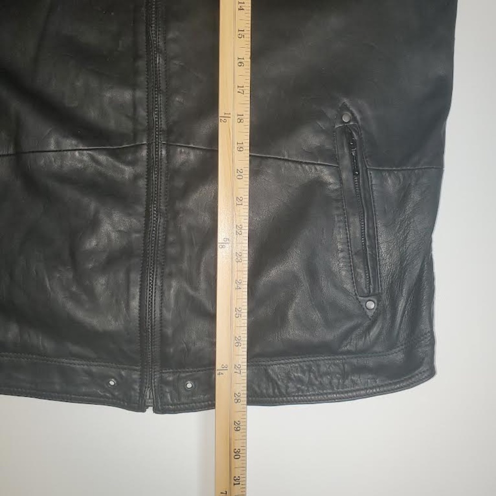 Mens Premium Black Cafe Racer Lambskin Leather Jacket - Picture 16 of 16